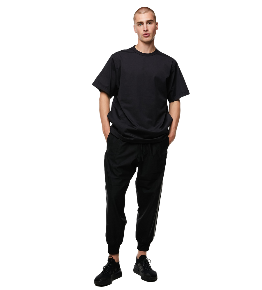 Drawstring Tapered Track Pants Black