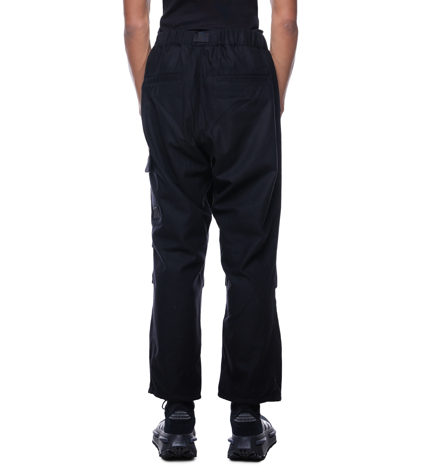Cropped Cargo Trousers Black