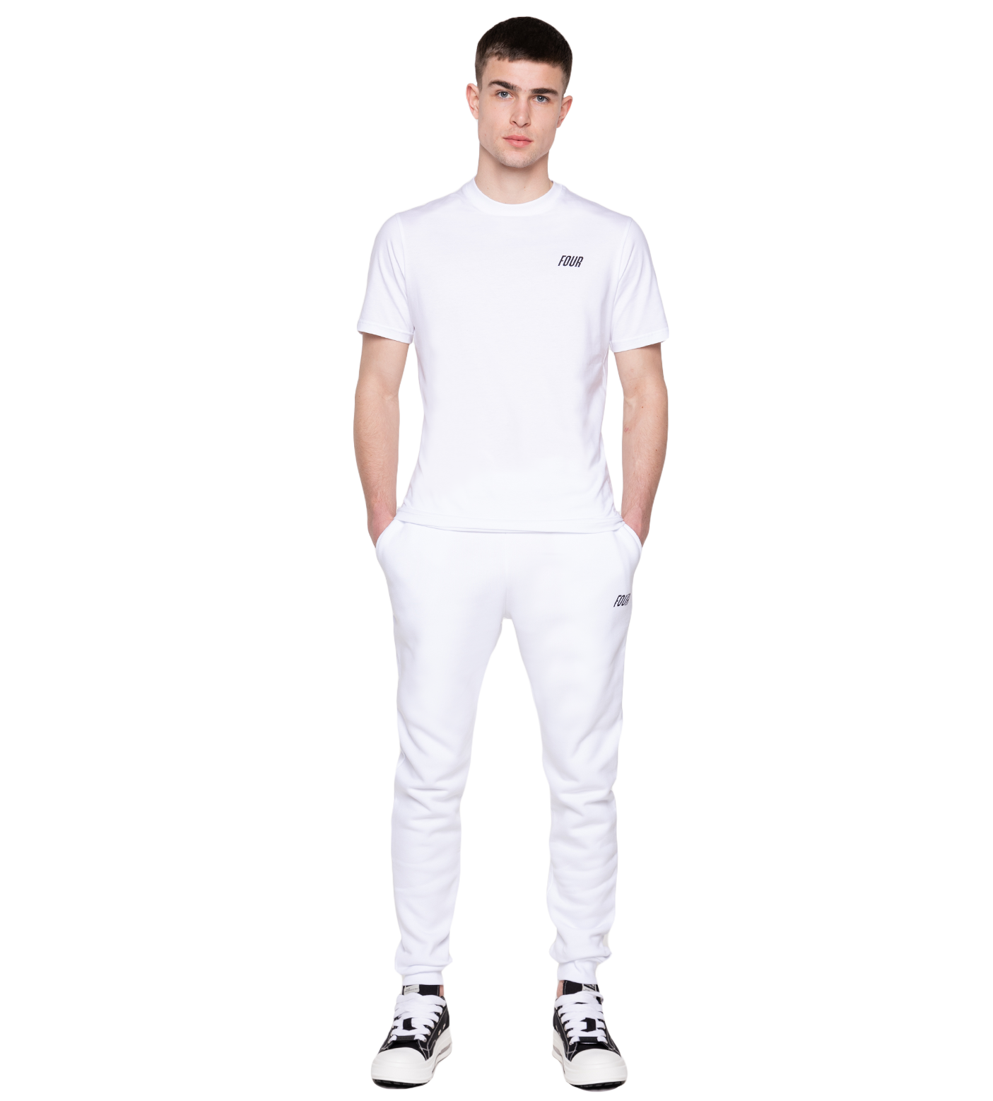 Slim fit Logo Pants White