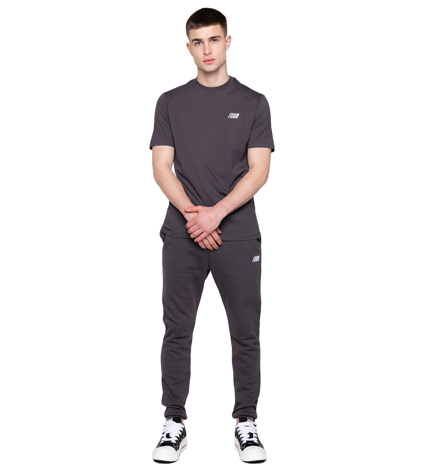 Slim fit Logo Pants Asphalt
