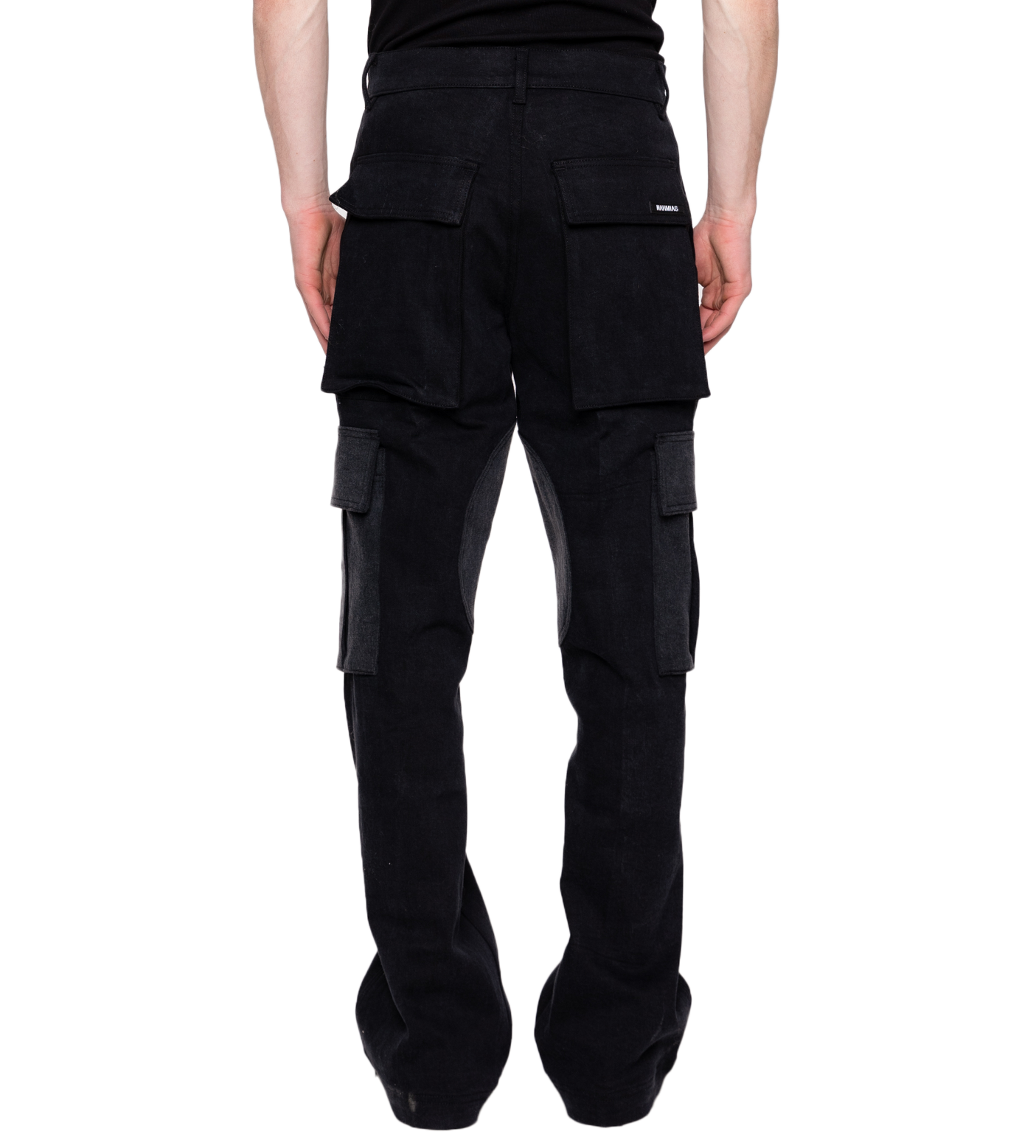 Denim Logo Baggy Cargos Black