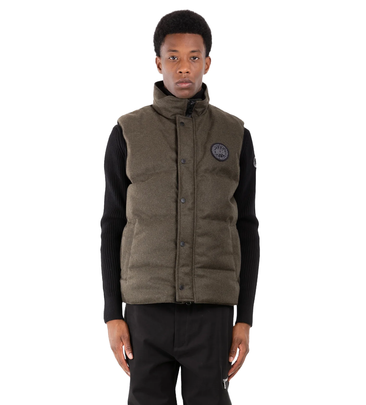 Garson Vest Wool Military Green Melange