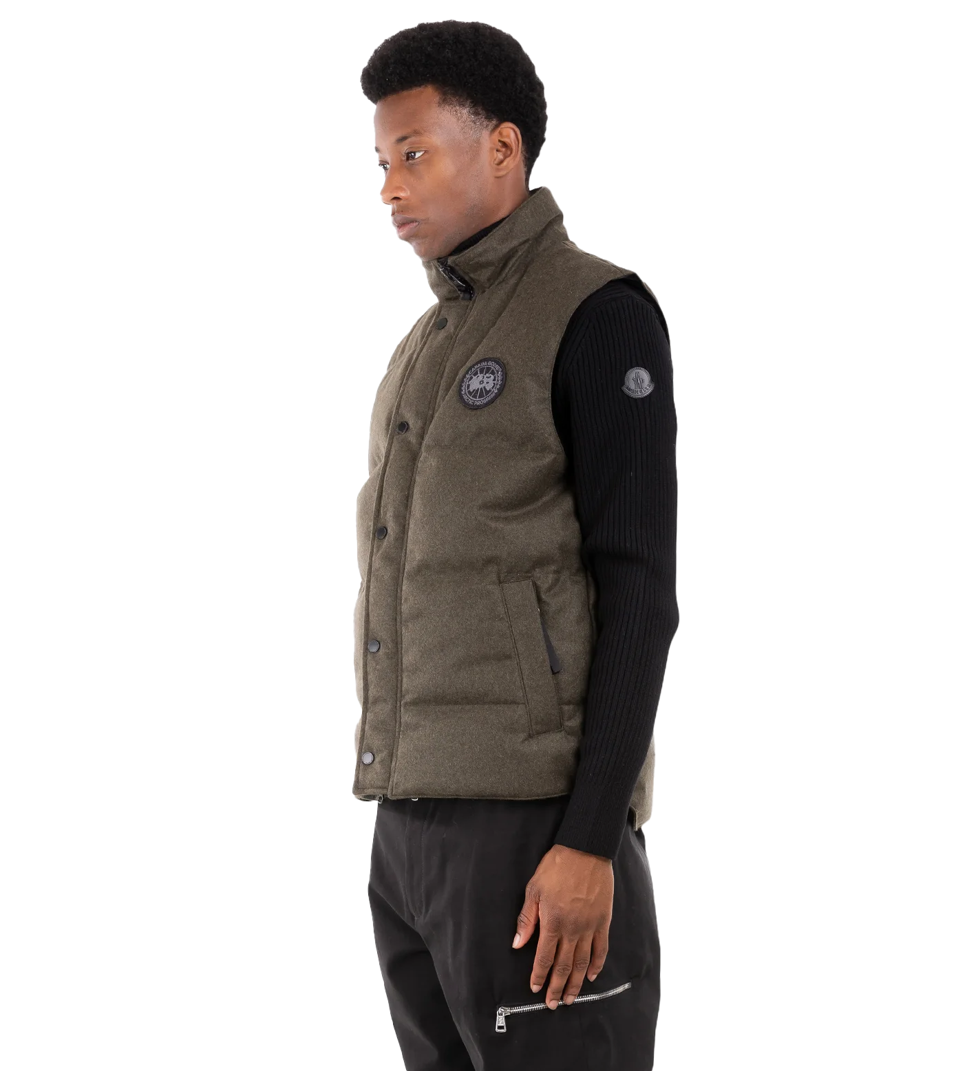 Garson Vest Wool Military Green Melange