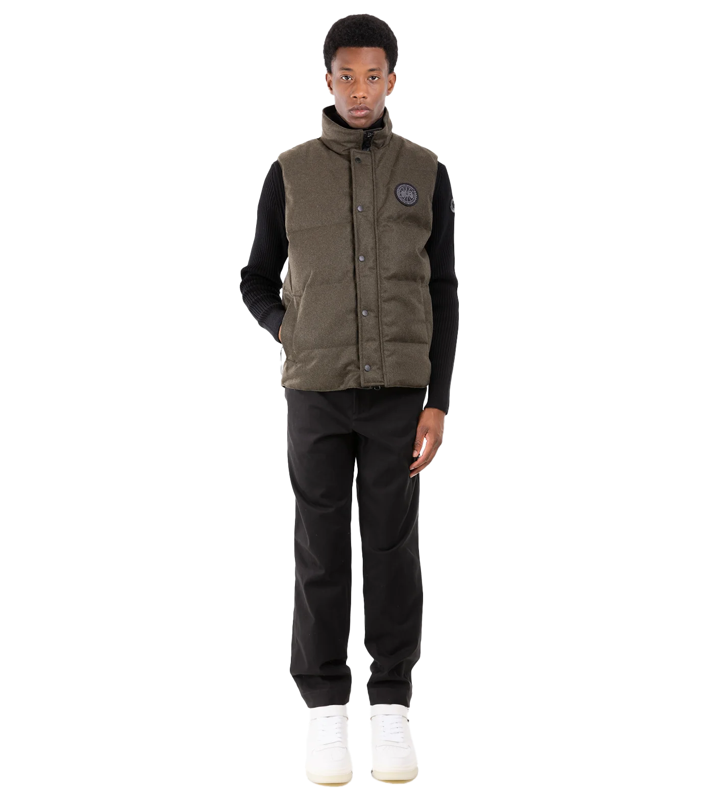 Garson Vest Wool Military Green Melange