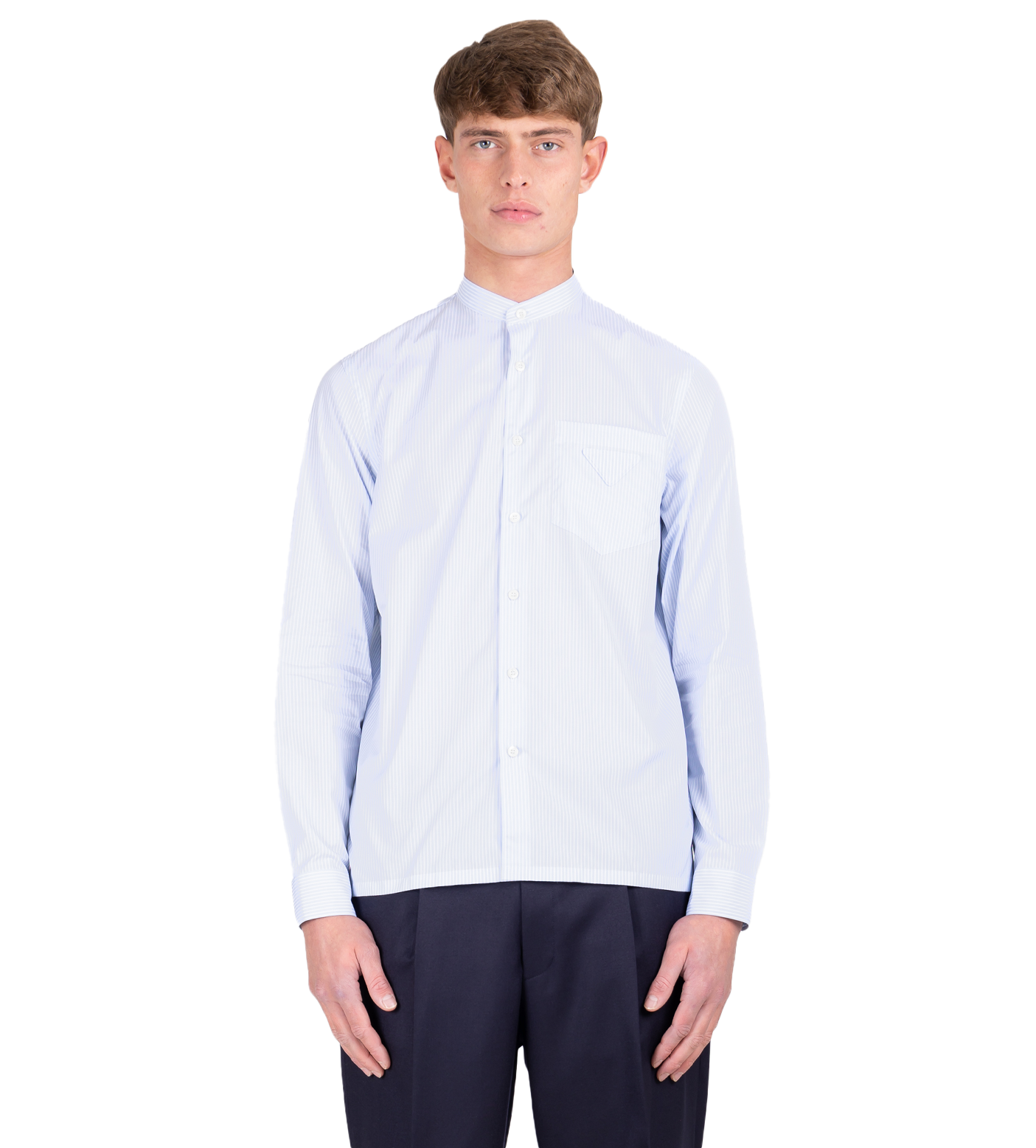 Striped Poplin Shirt Light Blue