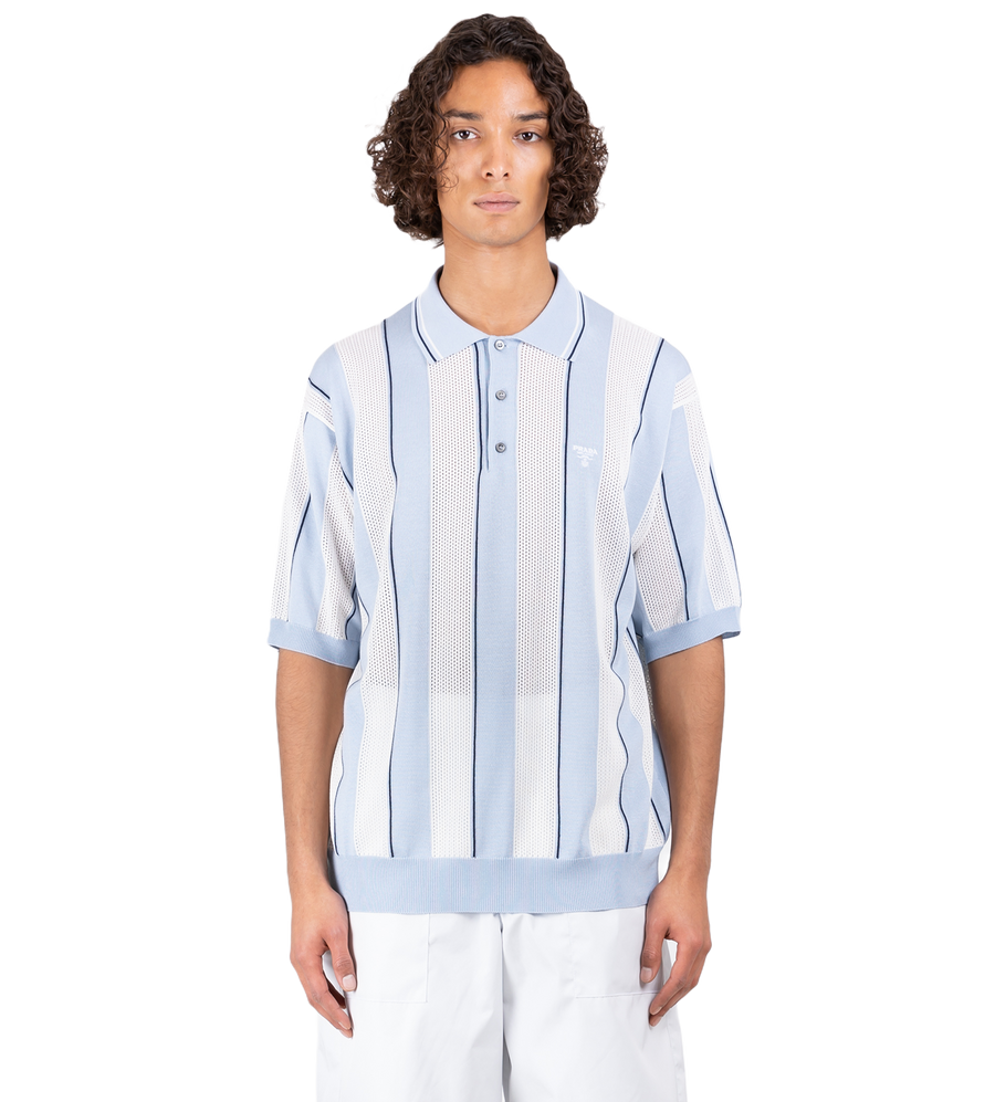 Open-Knit Polo Shirt
