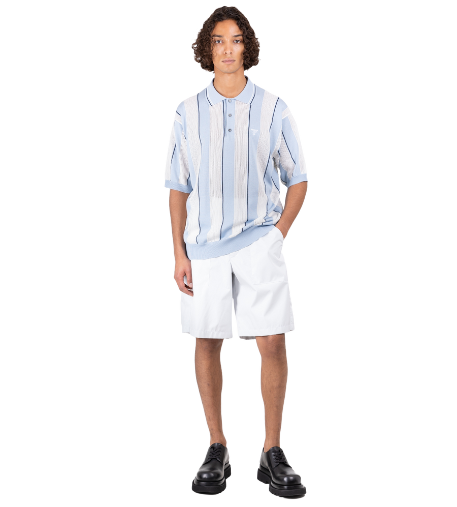 Open-Knit Polo Shirt