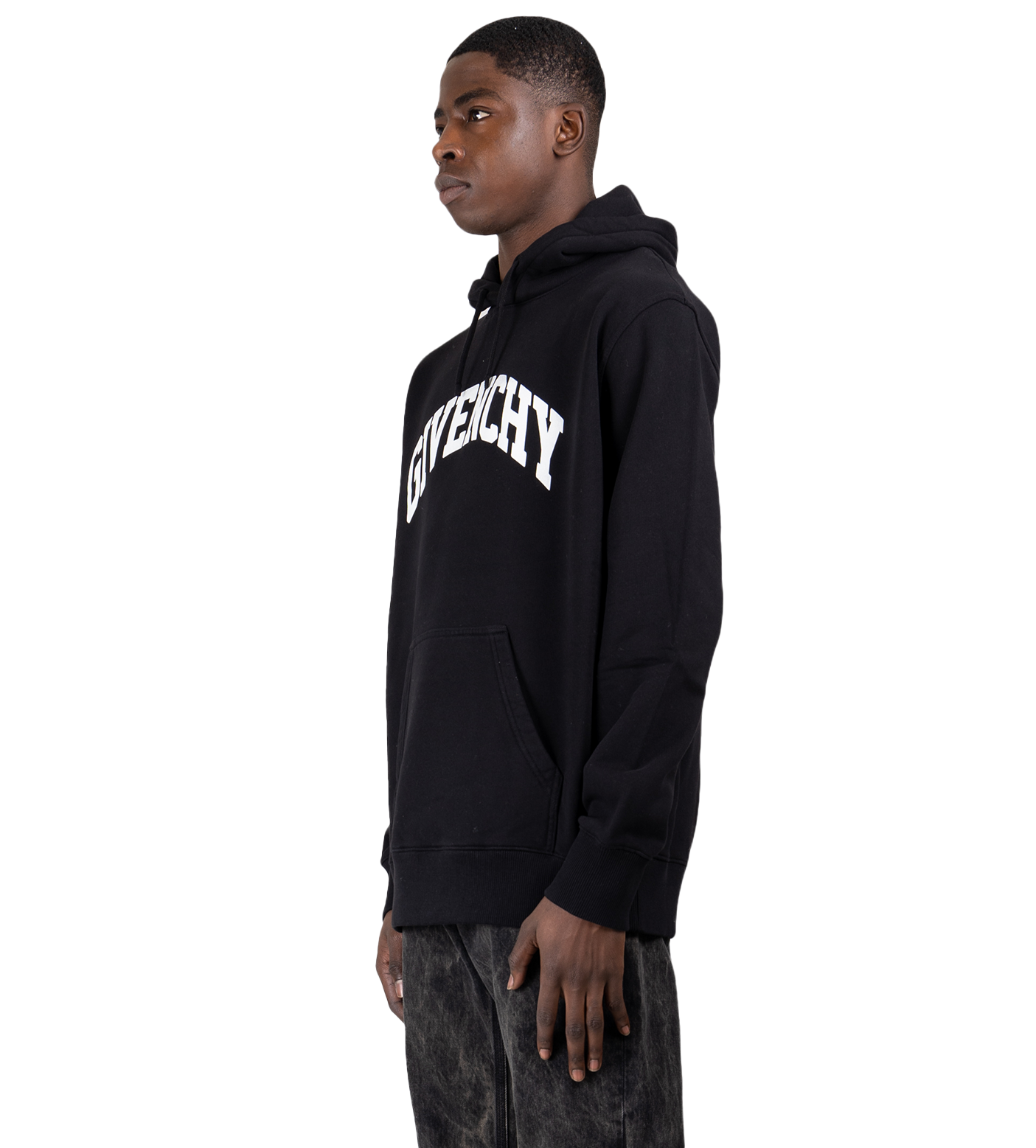 Logo Print Hoodie Black