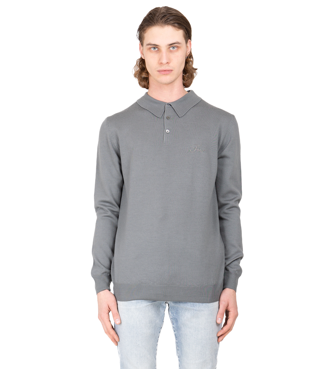 Knitted Polo Castor Grey