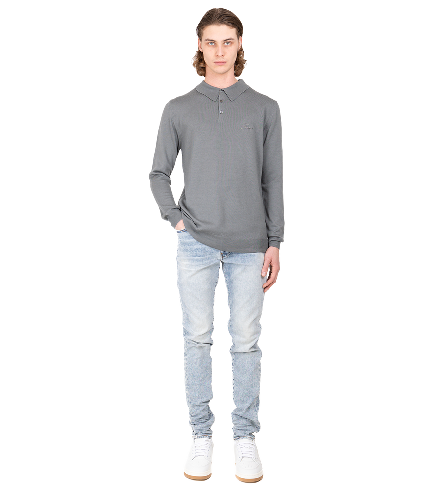 Knitted Polo Castor Grey