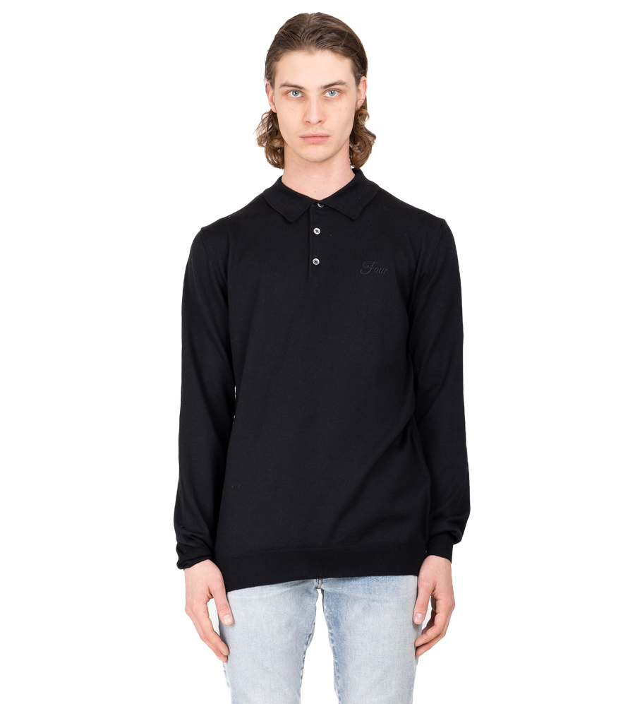 Knitted Polo Black