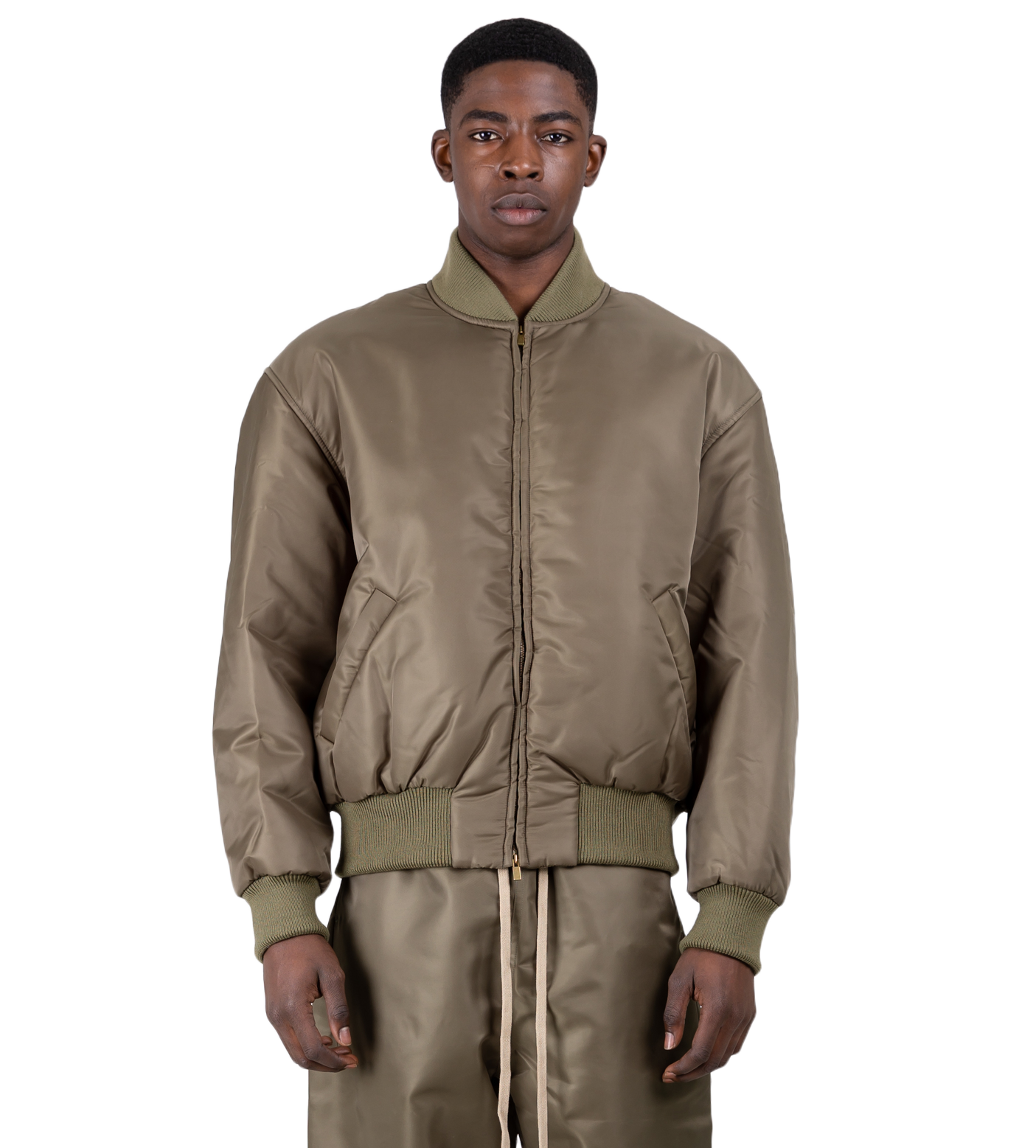 Nylon Twill Bomber Green