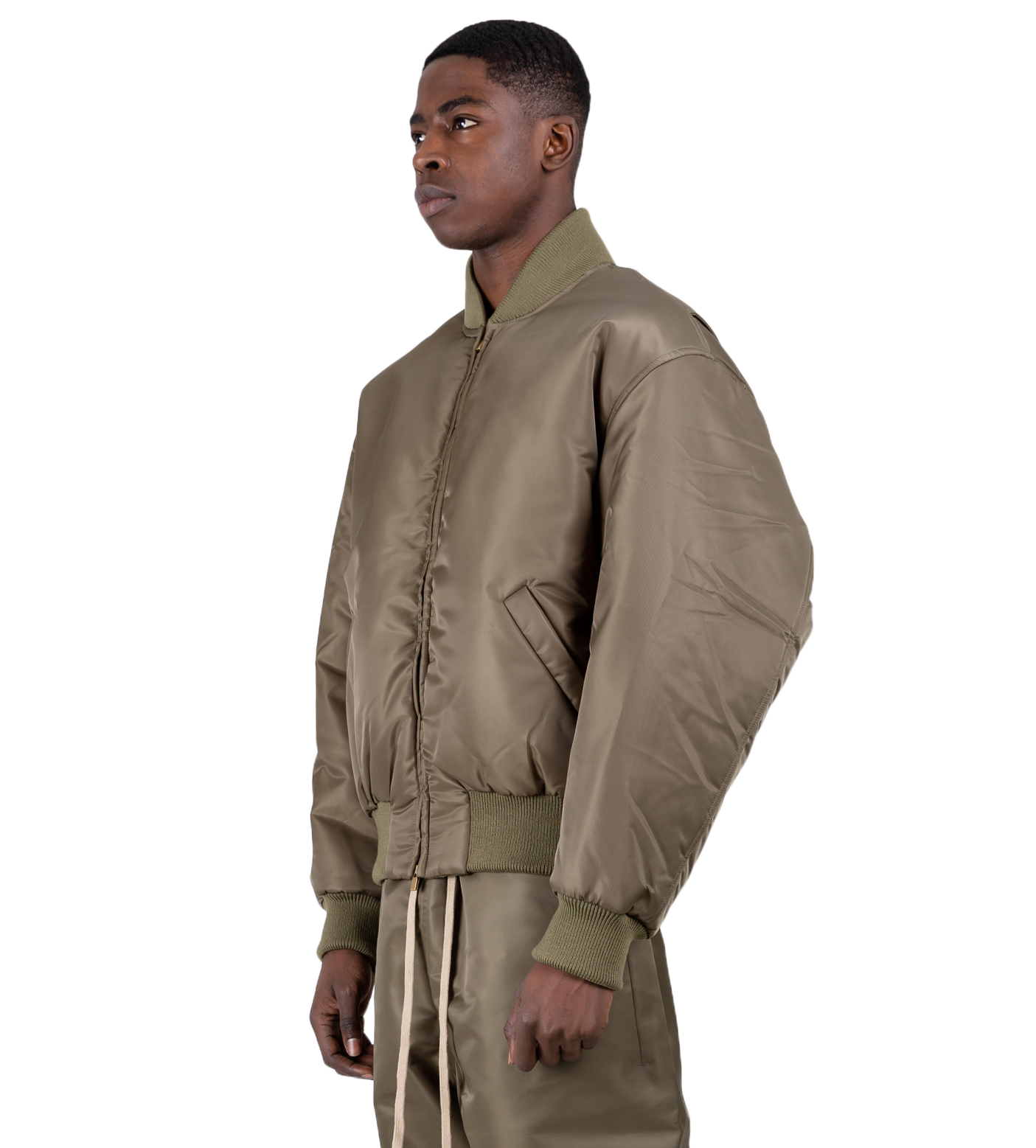 Nylon Twill Bomber Green