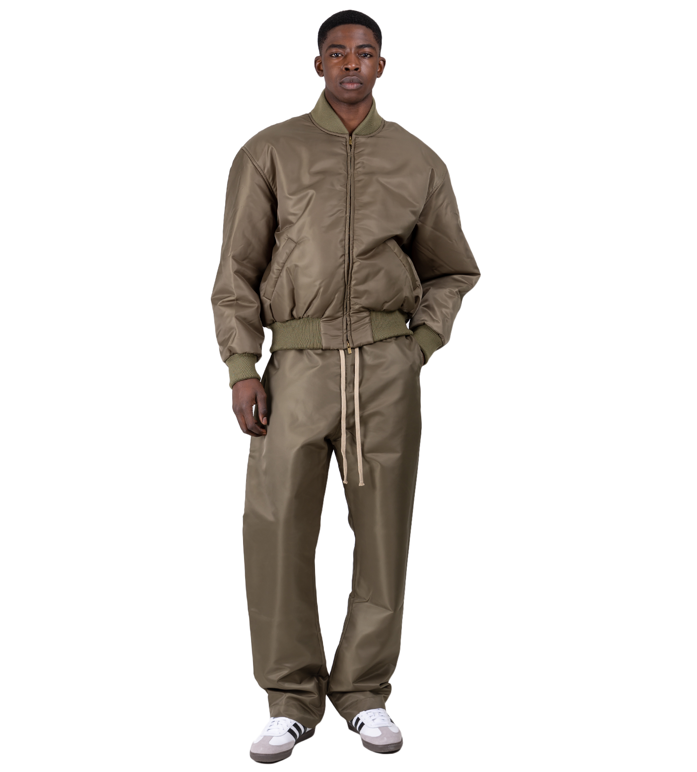 Nylon Twill Bomber Green