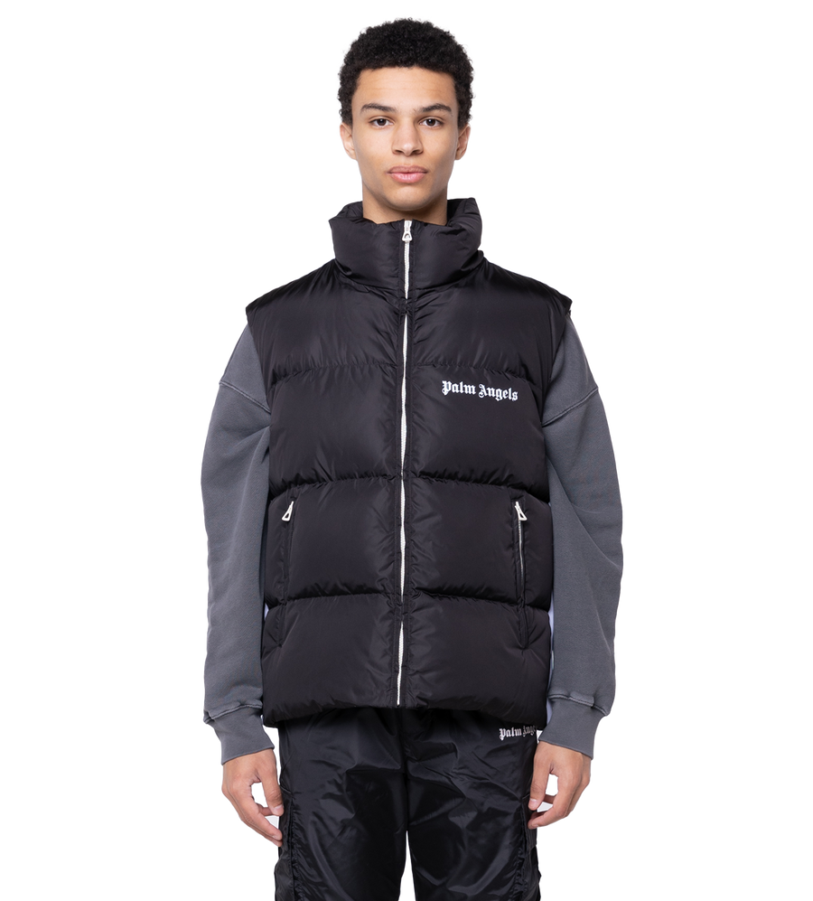 Logo-Printed Padded Gilet Black