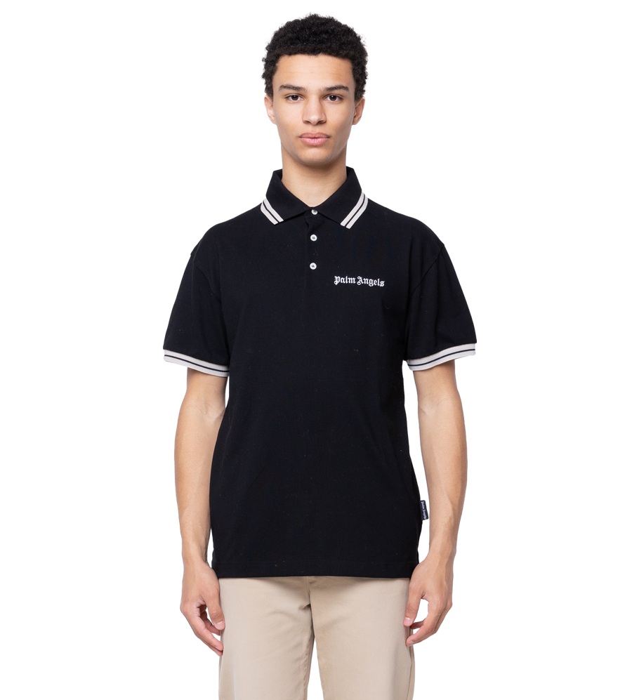 Logo-Print Polo Shirt Black