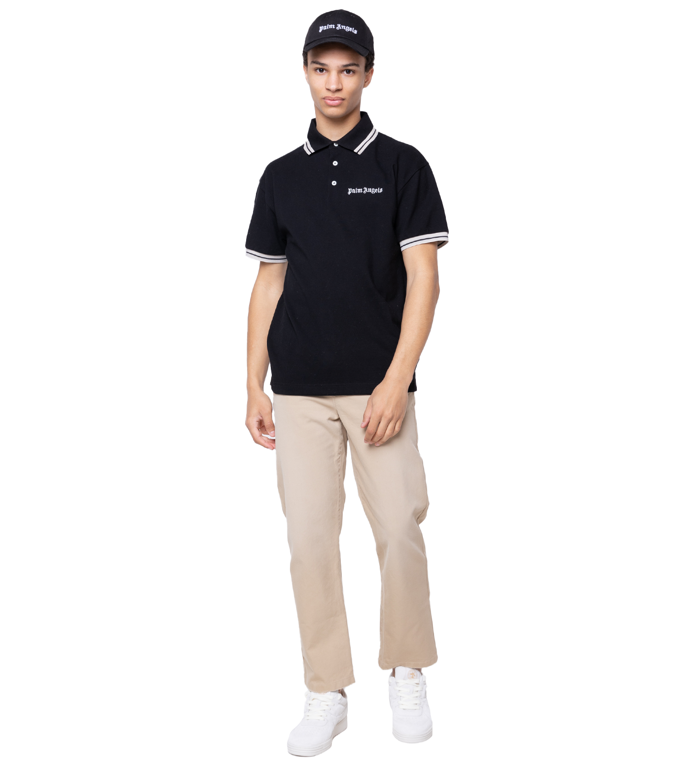 Logo-Print Polo Shirt Black