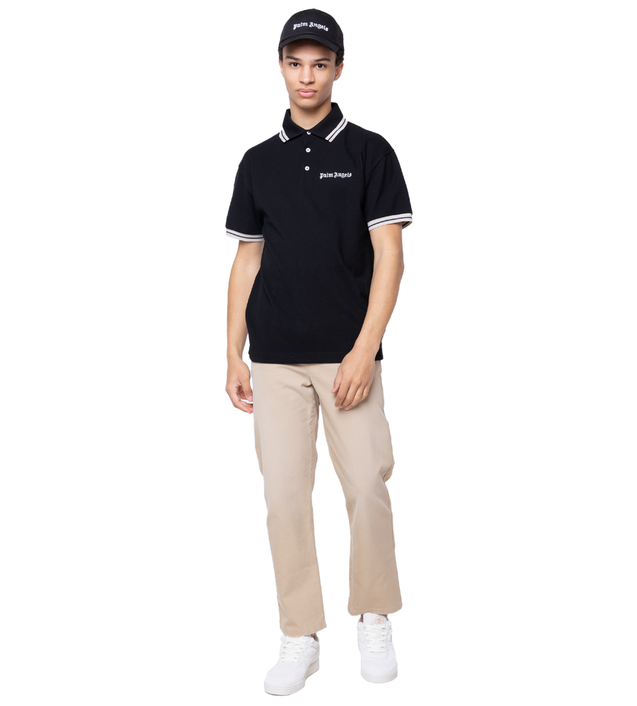 Logo-Print Polo Shirt Black