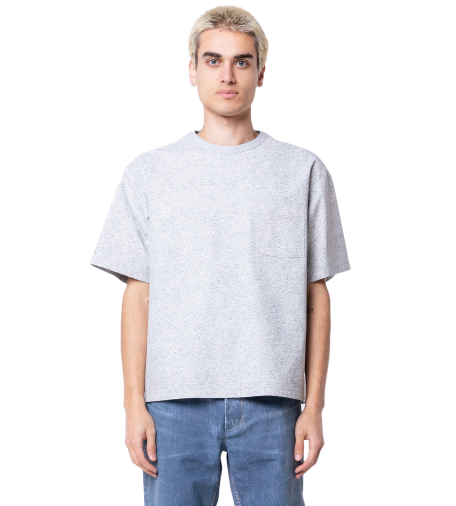 Relaxed Fit Printed Leather T-Shirt Grey