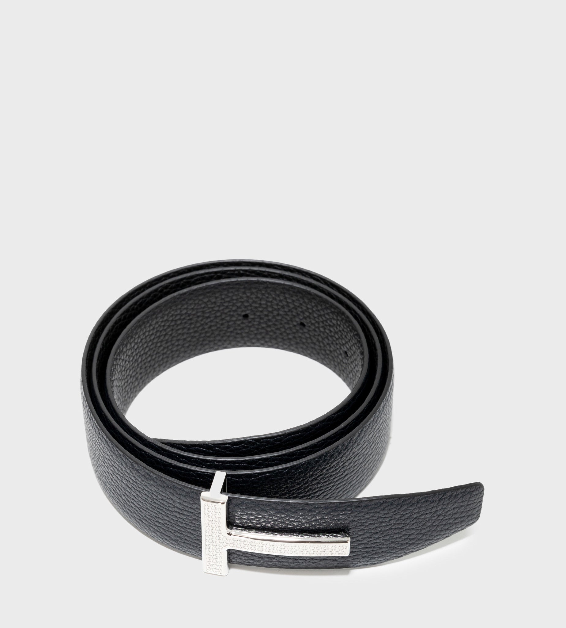 Reversible Full-Grain Leather Belt Navy Black