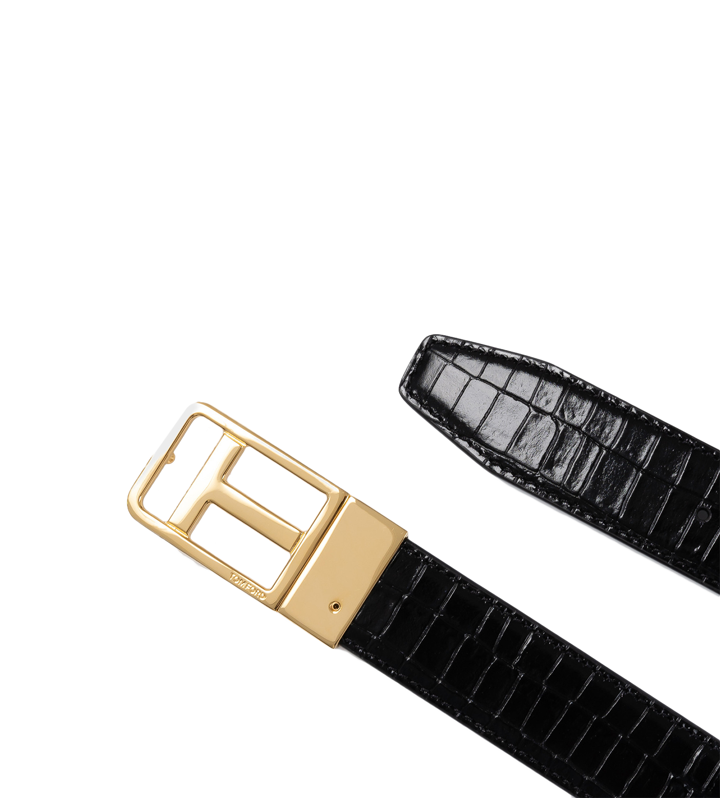 T-buckle Crocodile-embossed Belt