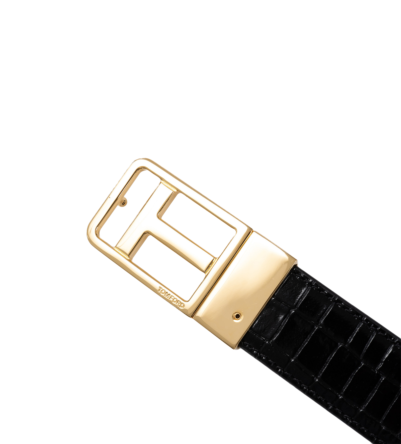 T-buckle Crocodile-embossed Belt