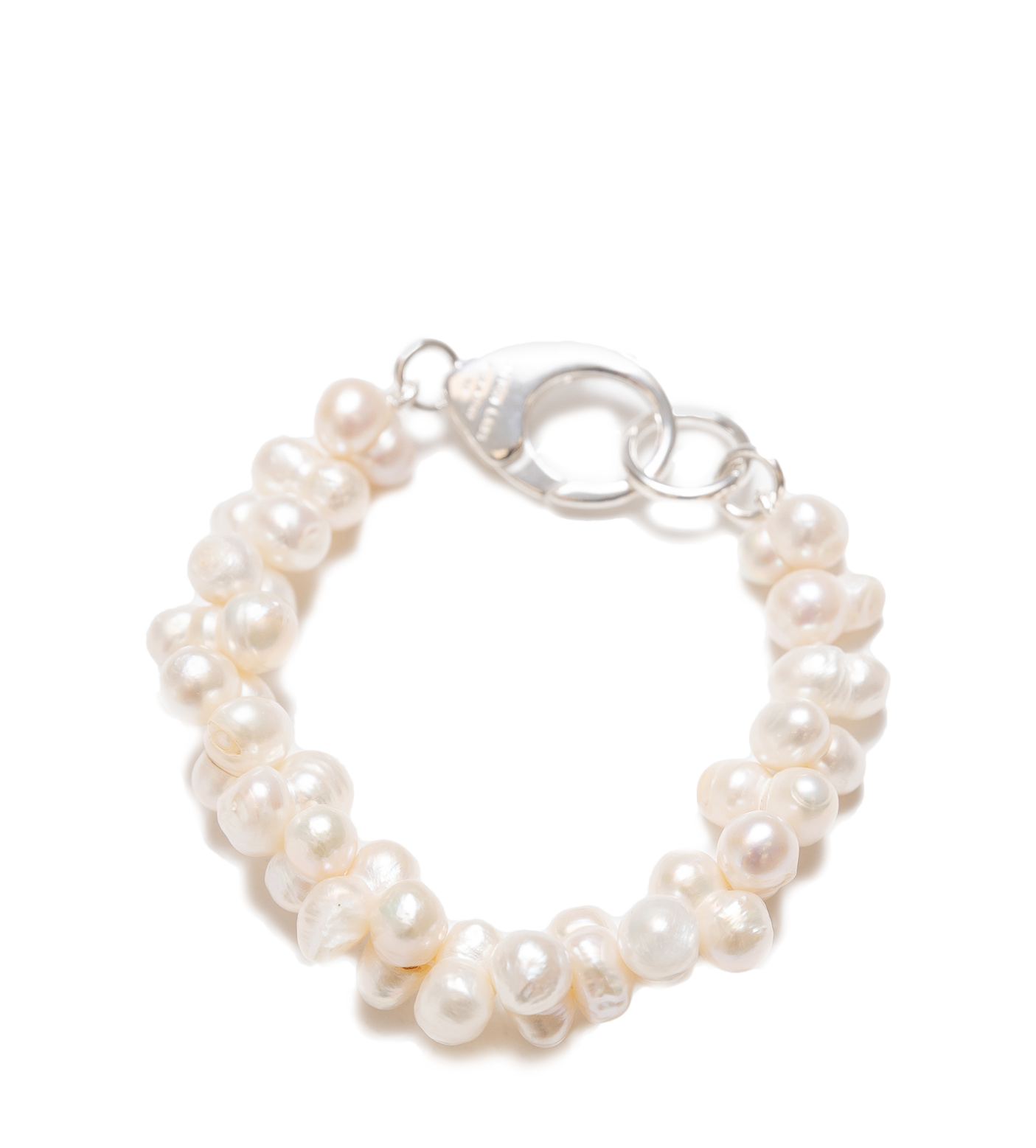 Double Pearl Lobster Bracelet White